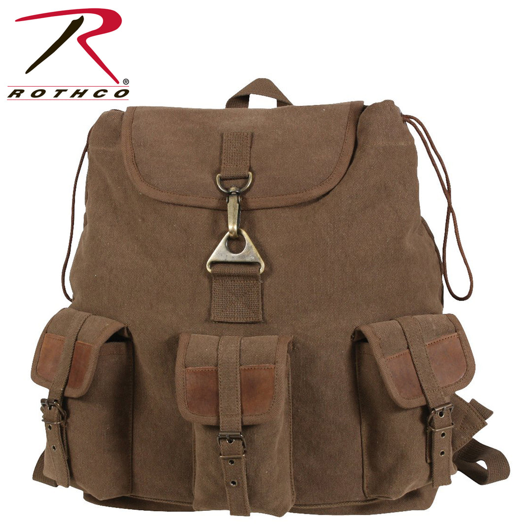 Vintage Canvas Wayfarer Backpack w/ Leather Accents