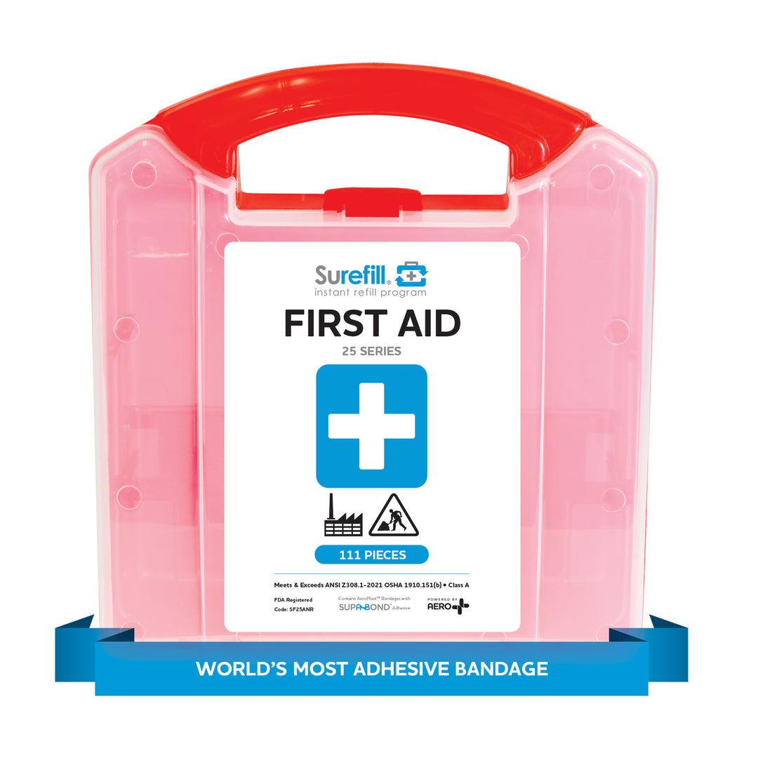Surefill 25 Series ANSI A First Aid Kit - Red Translucent Case