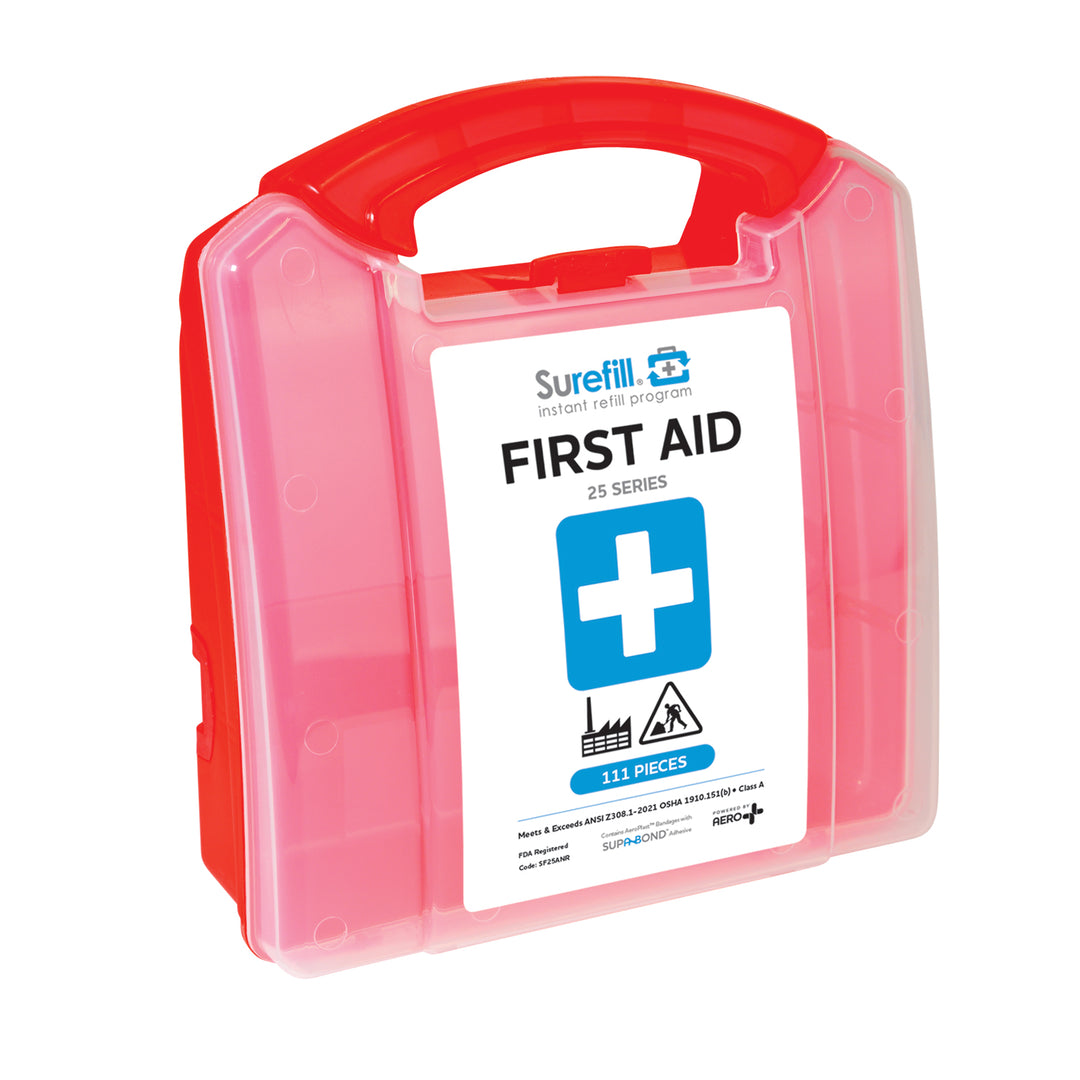 Surefill 25 Series ANSI A First Aid Kit - Red Translucent Case
