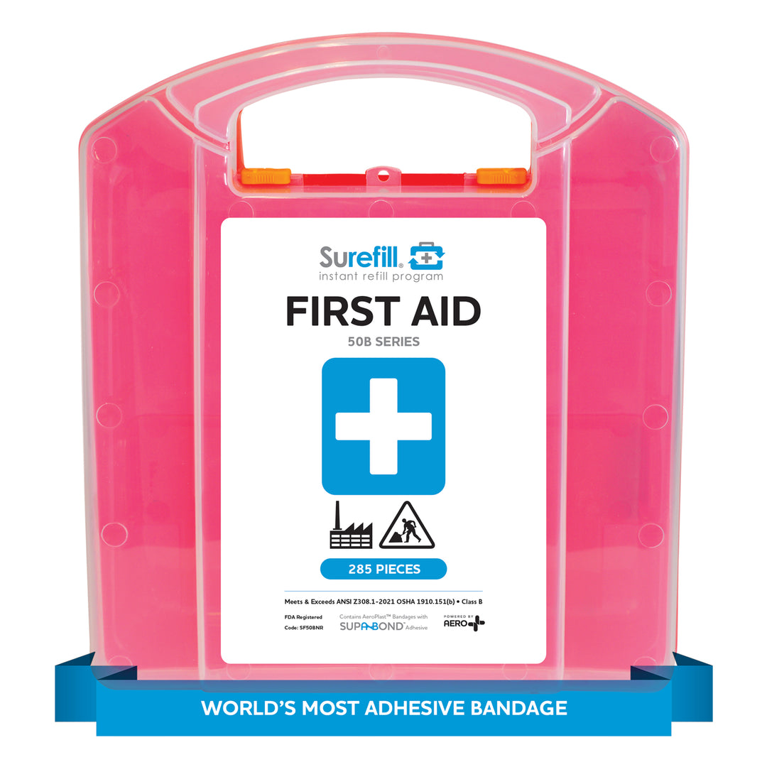 Surefill 50B Series ANSI B First Aid Kit - Red Translucent Case
