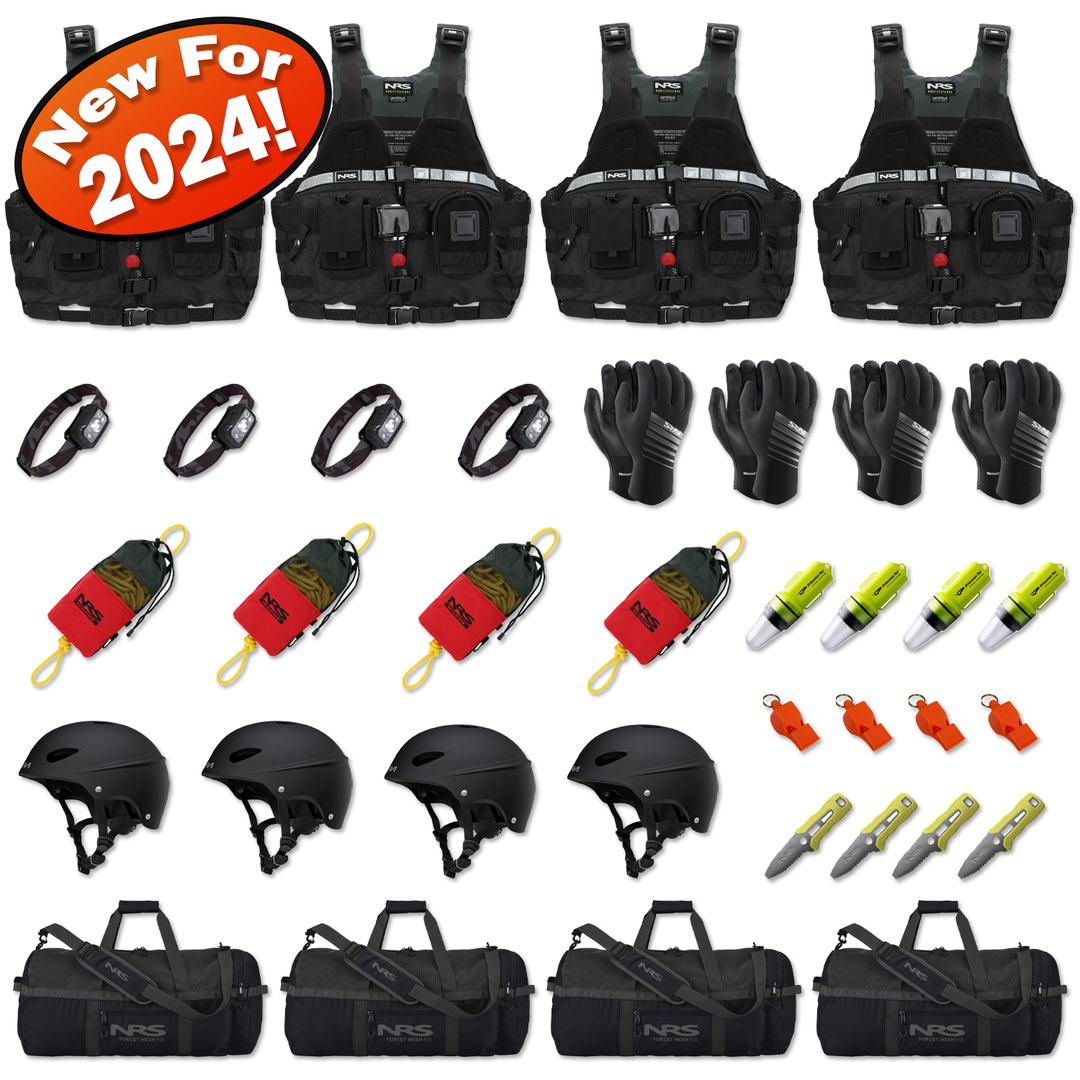 "Swiftwater Rescue OPS" 4 Man Water Rescue Kit - Black