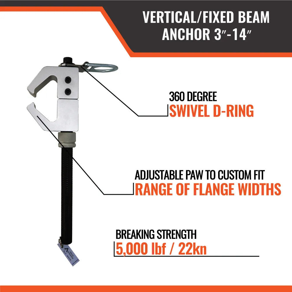 Vertical/Fixed Beam Anchor 3"-14" (5K)