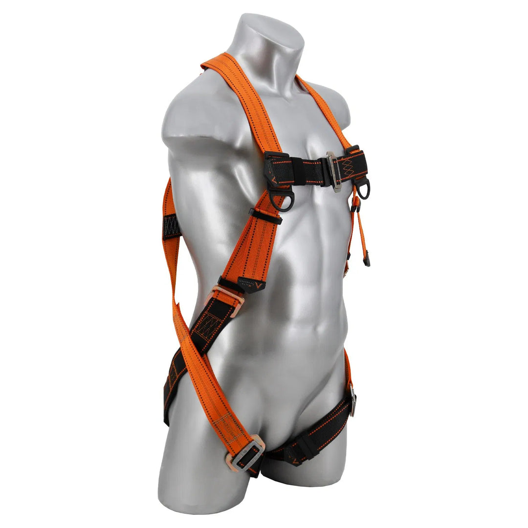 Warthog Pass Thru Safety Harness Fall Protection Kit With 6′ Single Leg Stretch Lanyard