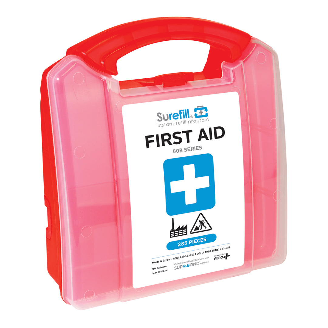 Surefill 50B Series ANSI B First Aid Kit - Red Translucent Case