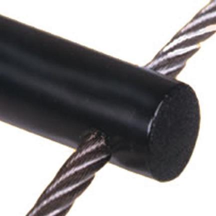 6" Black Rungs, 4mm SS Cable